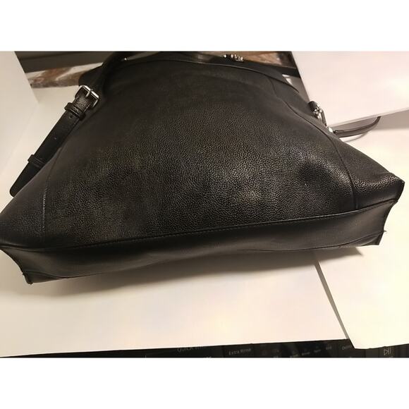 Calvin Klein Large Black Faux Leather Tote Bag Double Strap Shoulder Bag - Picture 5 of 7